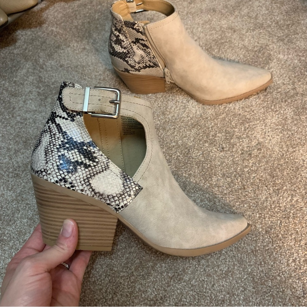 Snakeskin booties